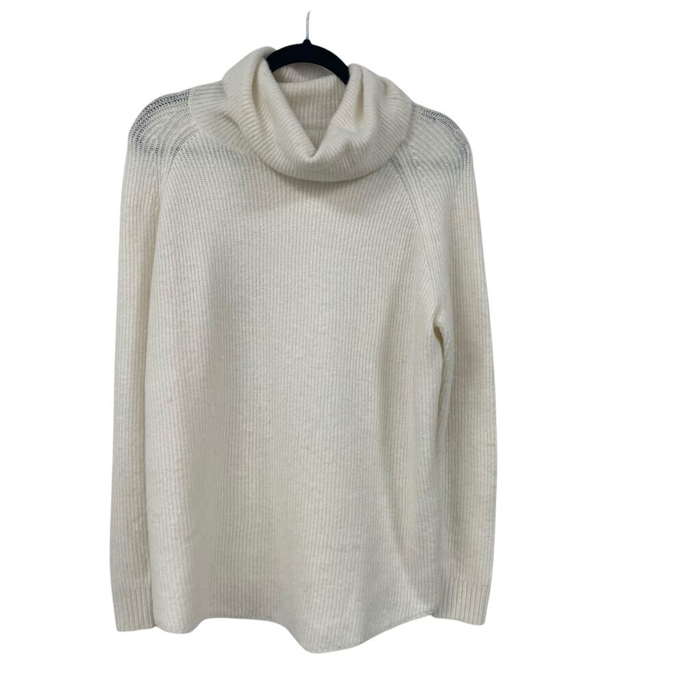 Loft Pullover Cowl Neck Sweater Cream Knit Womens Small